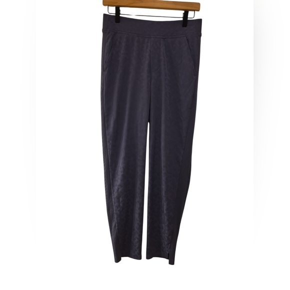 Athleta, Brooklyn Textured Ankle Pant, Blue W/ Leopard Print, Women's Sz 2, Elas - Picture 1 of 4